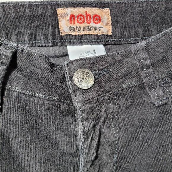 Vintage Y2K black‎ corduroy flared jeans bootcut bedazzled back pockets low rise - Picture 3 of 14